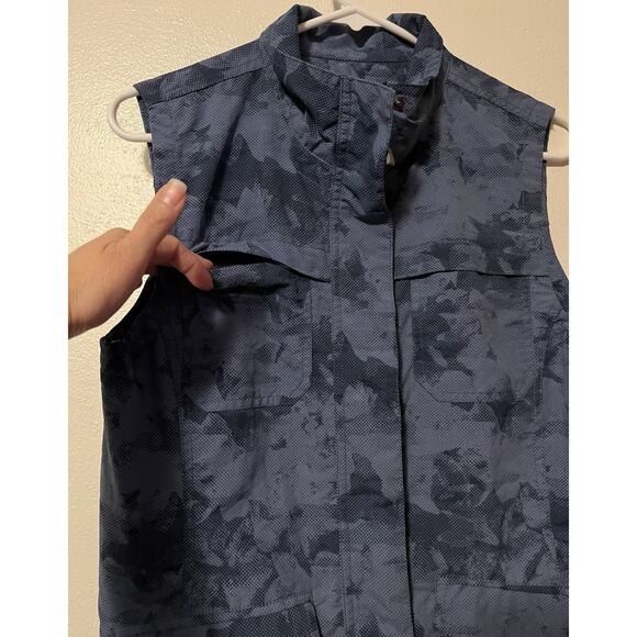 Eddie Bauer Women's Vest Blue Camo Vented Performance Utility Hiking Small - Picture 3 of 11